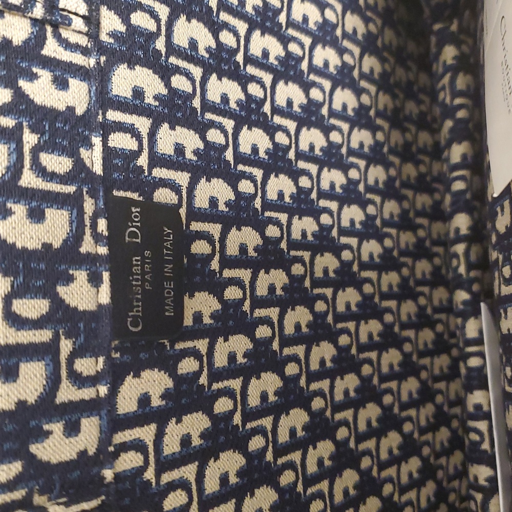 Dior Monogram Navy and Cream Tote - Picture 4 of 4